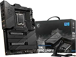 MSI MEG Z690 UNIFY Gaming Motherboard, ATX Form Factor, Supports 12th Gen Intel, LGA 1700 socket, DDR5, Wi-Fi 6E module - Black