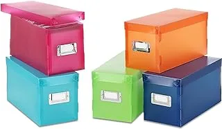 Whitmor Plastic Storage Boxes Assorted Colors Set Of 5