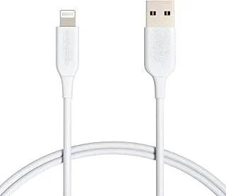 Amazon Basics Lightning to USB Cable - MFi Certified Apple iPhone Charger, White, 3-Foot (1M) 5-Pack (Durability Rated 4,000 Bends)