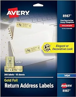 ملصقات عنوان إرجاع قابلة للطباعة من Avery ، 0.75 