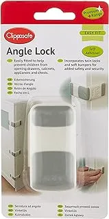 Clippasafe Child Safety Angle Lock For Drawers,Cabinets,Appliances- White/Grey