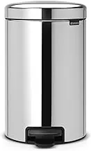 Brabantia 113888 Pedal Bin Newicon With Metal Inner Bucket, 12 Litre - Brilliant Steel