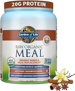 Garden of Life Meal Replacement Vanilla Chai Powder, 14 Servings, Organic Raw Plant Based Protein Powder, Vegan, Gluten-Free 16 Ounce