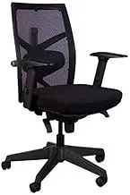 Mahmayi Esatto 013 Modern Ergonomic Mesh Medium Back Chair with Lumbar Support, Adjustable Swivel Office Computer Desk Task Chair for Comfort and Style, Heavy-Duty and Durable, Back Pain Relief- Black