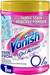 Vanish Laundry Stain Remover Oxi Action Gold Powder for Colors & Whites, Can be Used With and Without Detergents, Additives & Fabric Softeners, Ideal for Use in the Washing Machine, 1 Kg