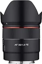 Samyang 35mm F1.8 Auto Focus Compact Full Frame Wide Angle Lens for Sony E Mount, Black (SYIO3518-E), one size