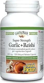 Natural Factors 300Mg Super Strength Garlic And Reishi 120 Capsules