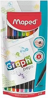 Maped Graph'Peps Fineliner Standup Bag=12col