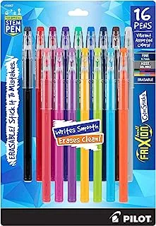 Pilot Frixion Colorsticks Erasable Gel Ink Stick Pens, Fine Point, Assorted Color Inks, 16-Pack (10367)