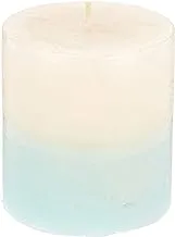 Harmony Unscented 2 Layer Color Pillar Candle, Blue/White