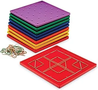 Learning Resources Classpack Geoboards, 7 Inches, Set of 10, Assorted Colors, 7 x 7 Inches