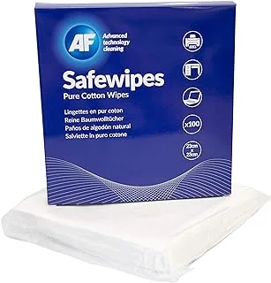 AF SAFEWIPE CLOTHS 100PC SAFEWIPES مناديل قطن نقية ، أبيض ، SWI100