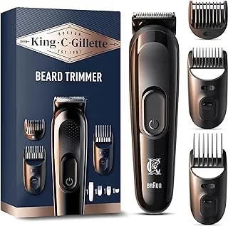 King C. Gillette Cordless Men’s Beard Trimmer Kit with Lifetime Sharp Blades and 3 Interchangeable Combs