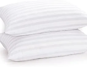 BYFT Orchard Pillow 300 Tc White Satin Stripe 100% HOLLOW FIBER Set of 2