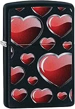 Zippo 218 CI 412306 Hearts Design ولاعة مقاومة للرياح ، كريمي غير لامع