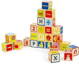 Hape International Hap-E0419 Abc Wooden Stacking Blocks, Multi Color, 26