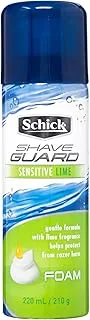 Schick Shave Guard Sensitive Lime Fragrance Shaving Foam-Gentle Formula-Helps Protects From Razor Burn-Smooth Shave-Smooth Glide-Leaves Skin Refreshed And Healthy Looking-No Irritation-220Ml