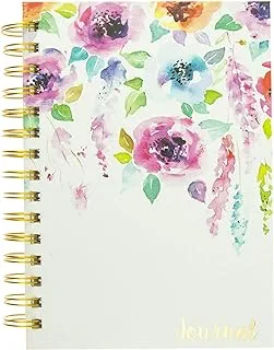 Graphique Designer Notebook Hanging Flower Garden Spiral Bound Writing Journals for Offices, Schools, Classrooms and More - Hard Cover with 160 Ruled Pages, 6.25 x 8.25 Inch