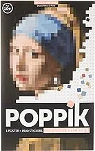 Poppik Art Works Sticker Poster Vermeer (Girl with the Pearl Earring) - For Ages 7 and Above. Fun, Educational Kit Kids, multicoloured, one size, 3760262410012