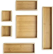 Whitmor Bamboo Drawer Organizers Set Of 6, Natural