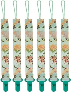 Pixie Pacifer Holder Jungle Print, (Pack Of 6)