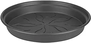 Elho GB Plastic Plant Saucers, 41 cm Diameter, Living Black