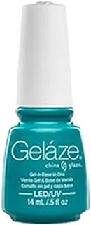 Gelaze Turned Up Turquoise Gel And Base Nail Polish 14 ml, Blue