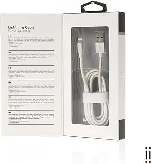 Aiino AICLTNGMTL-SL Apple Woven Lightning Cable Metal 1.2m - Silver (Pack of 1)