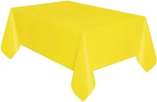 Unique Party 99153 - Neon Yellow Plastic Tablecloth, 9Ft X 4.5Ft