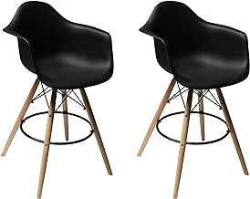 Mahmayi Combo Of Arm Chair Stool Black, Armch Stool Black Combo