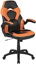 Flash Furniture X10 Gaming Chair Racing Office Ergonomic Computer PC Adjustable Swivel with Flip-up Arms, Orange/Black LeatherSoft