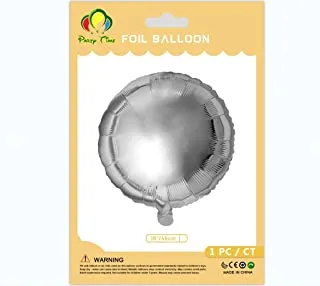 PARTY TIME - 1 Piece Round Shape Shiny Silver Foil Balloons 18 Inches Round Shape Mylar Helium Balloons Foil Balloons for Wedding Birthday Party Decorations