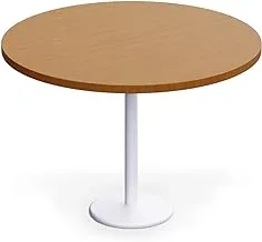 Mahmayi Round Pantry Table - Simple Modern Coffee Table for Home Office, Bistro, Balcony, Lawn, and Breakfast Nook - Stylish & Functional Furniture Piece for Versatile Use(120 cm Dia, Light Walnut)