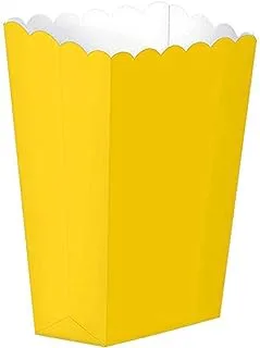 PARTY TIME - 6pcs. Mini Popcorn Boxes - Yellow - Party Favor & Goody Bags & Paper Goody Bags & Boxes