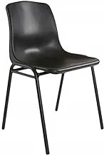 Mahmayi Cosmo D024A Stackable Chair With Polypropylene Seat And Powder Coated Frame -Visitor Chair With Plastic Frame (Black), Jxd024A, Korona D024A