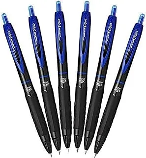 Uni-Ball 307 Retractable Gel Ink Pens, Medium Point 0.7mm, Pack Of 6 (Blue)