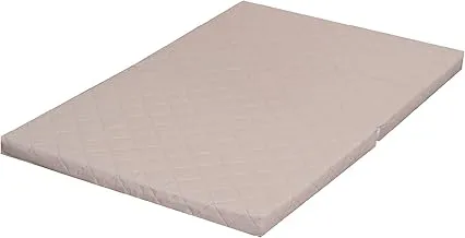 Moon Two Fold Travel Cot Mattress, Portable Foldable Mattress, Easy To Carry. Anti – Skid Bottom And Soft Foam, Beige, Small Single