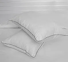 Hotel Linen Klub DEYARCO Princess Pack of 2 Soft Microfiber Pillow 85 GSM 1cm Stripe Single Piping White 50x90cm, 2400grms/pack, King