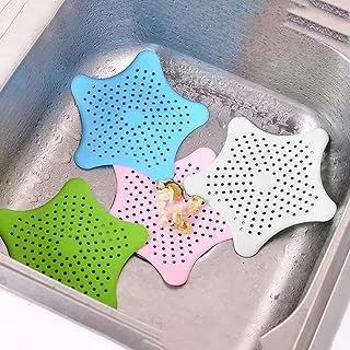 Five-Pointed Star Kitchen Shower Anti-Clogging Floor Drain Filter Sink Strainer(Pink)