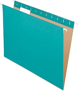 Pendaflex Recycled Hanging Folders, Letter Size, Aqua, 1/5 Cut, 25/BX (81616)