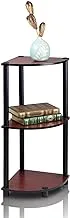 Furinno Turn-N-Tube 3-Tier Corner Display Rack Multipurpose Shelving Unit, Dark Cherry/Black