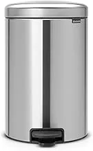 Brabantia pedal bin newicon with plastic inner bucket, matt steel fingerprint proof - 20 l