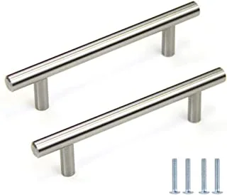 Royal Apex Stainless Steel Kitchen Cabinet Drawer T-Bar Cabinet & Furniture Pull Cabinet Door Handles and Pulls Cabinet Knobs Brushed Nickel. (22 x Hole Size 16 CM, Pck of 2)