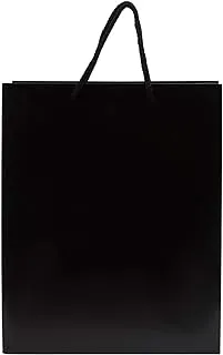 Party Time 12 Pieces Paper Bag A4 Size 26X32X12 cm, Plain Black