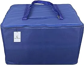 Kuber Industries Rexine Jumbo Underbed Moisture Proof Storage Bag With Zipper Closure And Handle (Royal Blue) -CTKTC6601