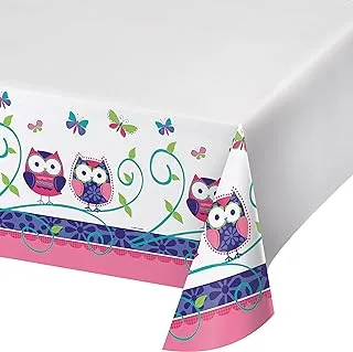 Creative Converting Owl Pal Birthday Border Print Plastic Tablecover