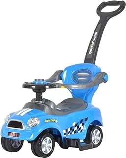 Dorsa Premium Quality Ride on Cars 3 in 1 Push Car Flexible Wheel, Blue