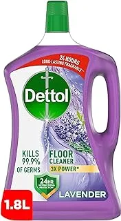 Dettol Antibacterial Power Floor Cleaner (Kills 99.9% of Germs), Lavender Fragrance, Can be Paired with Vacuum Cleaner for Cleaner and Shinier Floors, 1.8L