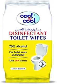 Cool & Cool Disinfectant Toilet Wipes, 20 Sheets