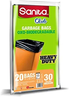 Sanita Club Garbage Bags Biodegradable 30 Gallons Medium, 20 Bags